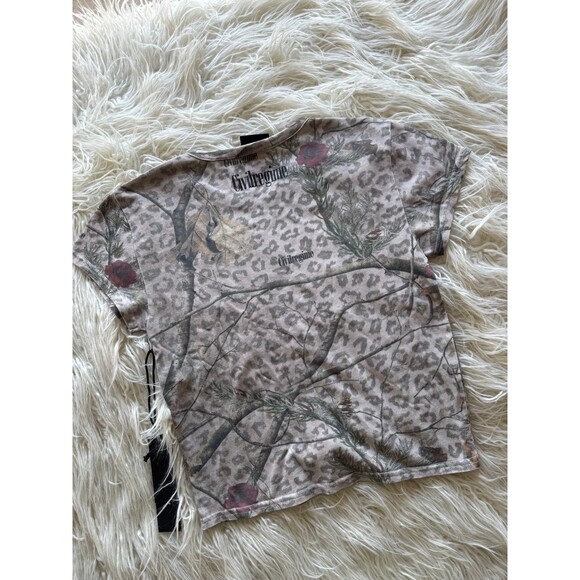 Civil Regime Concrete Sin Energy Baby Tee Sun Wash Leopard Camo Size Large - Picture 7 of 12